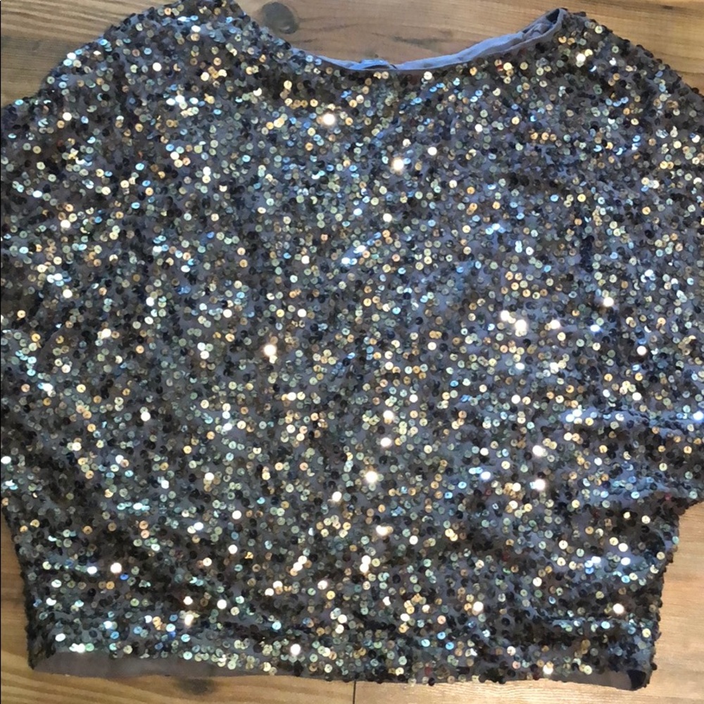 Vince Cluster Sequin Raglan Cropped Top wear 2 way - Picture 14 of 16